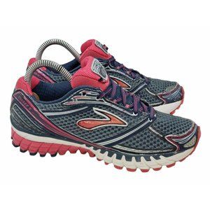Brooks Womens Ghost 6 B Grey/Pomegranite Sneakers